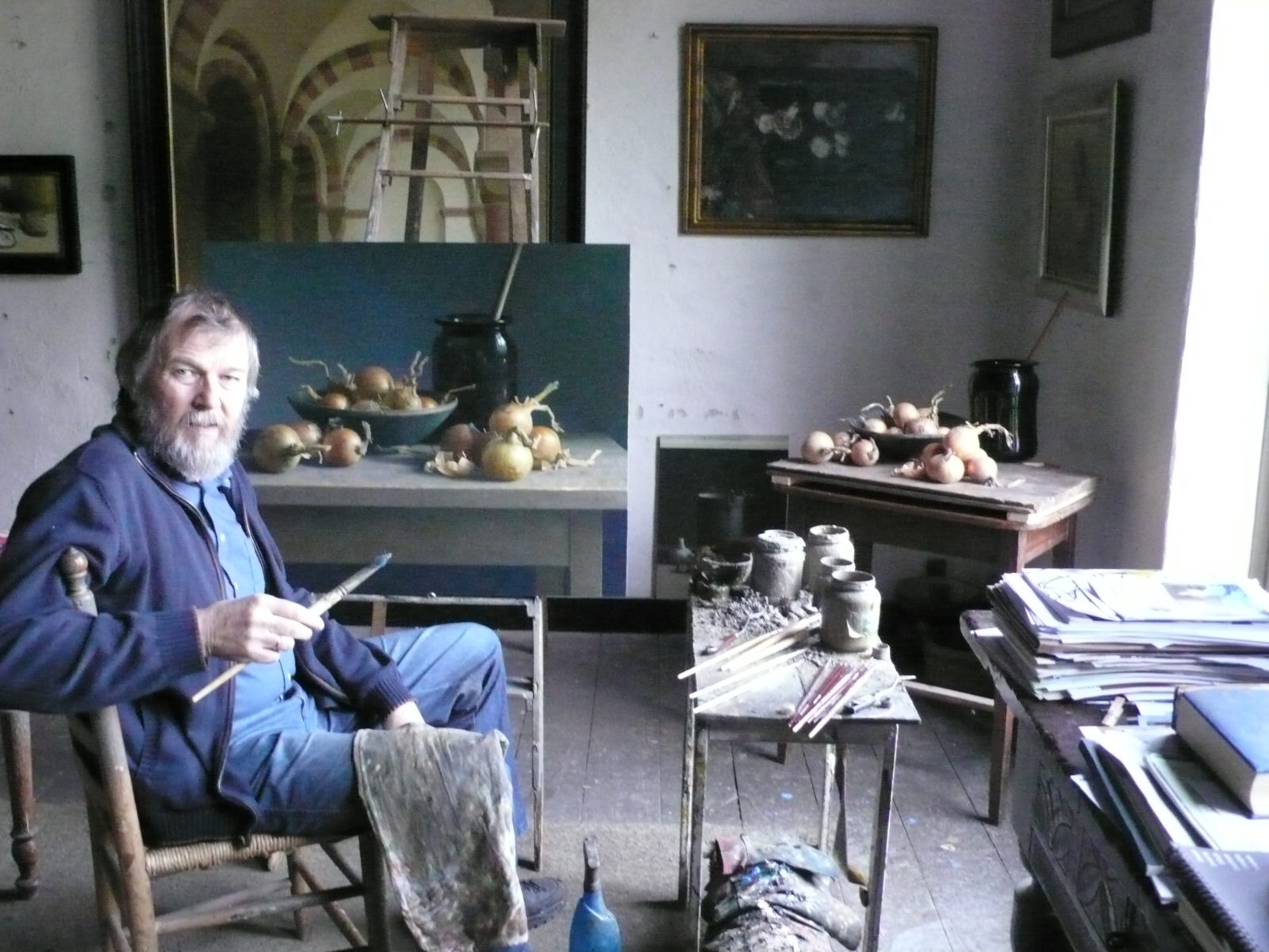 Henk Helmantel in atelier